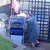Moment man plunges through rotten garden decking and breaks his foot while hanging his washing