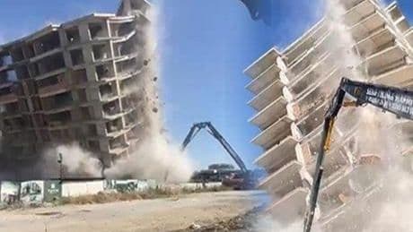 13 katlı bina tek bir darbe ile yıkıldı! ‘Sarsıntı çok şiddetliydi’