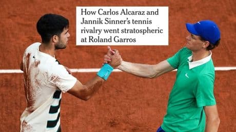 Sinner celebrato dal New York Times: «Il tennis ha bisogno che la sua rivalità con Alcaraz sia epocale»