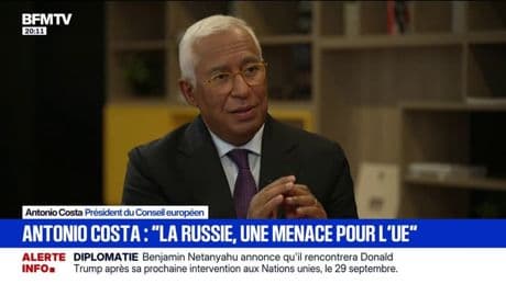 Guerre en Ukraine: "La Russie est une menace pour les pays de l'Union européenne", affirme Antonio Costa, président du Conseil européen