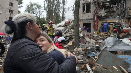 Photos of the latest Russian drone and missile attack in Kyiv