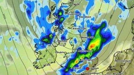 UK weather maps show huge rainstorm sweeping country as spring sunshine ends