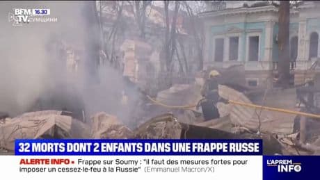 Une frappe de missile russe a fait plusieurs dizaines de morts dans la ville de Soumy en Ukraine
