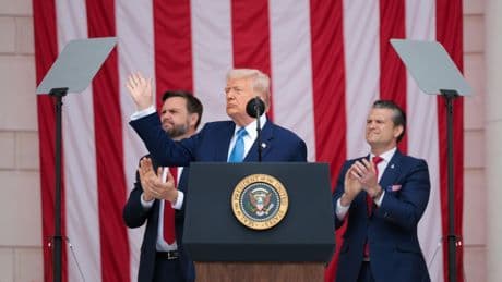 Trump wades into politics during Memorial Day speech