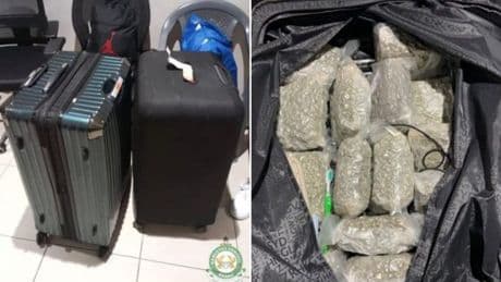 British woman arrested after £172,000 worth of cannabis is found inside her suitcase