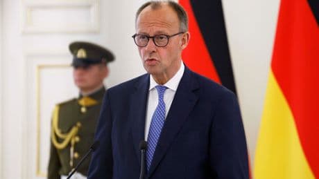 Germany's Merz inaugurates a historic new brigade in Lithuania and pushes for security spending