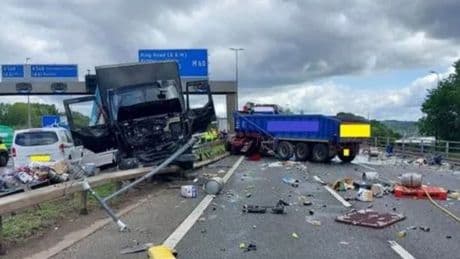 M60 closed LIVE: Smashed up lorries lay across motorway as drivers have 'miracle escape'