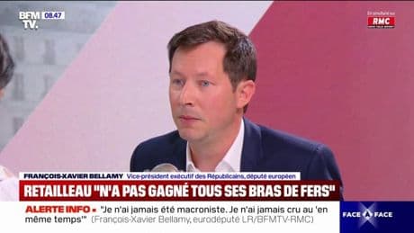 François-Xavier Bellamy (LR): "(Bruno Retailleau) n'a sans doute pas gagné tous ses bras de fer, mais il en mène"