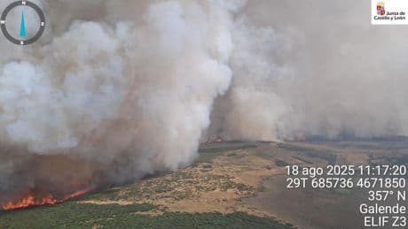 El fuego avanza hacia el entorno natural del Lago de Sanabria: la Junta estima que supera las 5.600 hectáreas