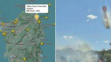 Incendio Olbia, fiamme vicino all'aeroporto: spazio aereo chiuso e voli dirottati
