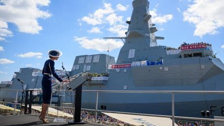 Princess of Wales officially names HMS Glasgow on the Clyde
