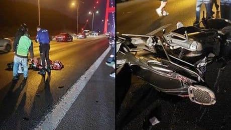 FSM Köprüsü'nde feci kaza: Benzini bitmiş araca çarpan motosiklet can aldı