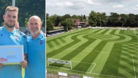 The art of mowing a football pitch