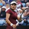 Emma Raducanu gives tearful on-court interview after British No1 avoids Eastbourne upset in windswept three-set battle against world No64 Ann Li