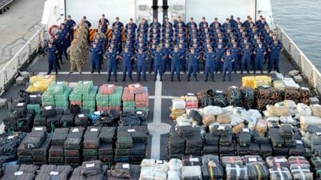 The Coast Guard seized a record 76,000 pounds of drugs this summer off Central and South America