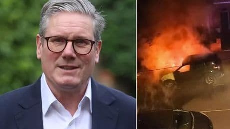Chilling video shows blaze outside Keir Starmer's home as man, 21, arrested