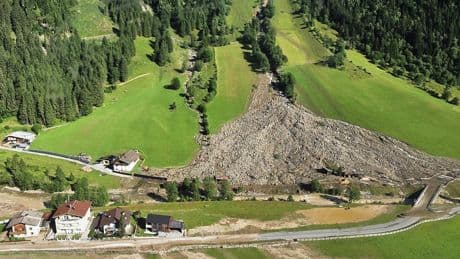 Dozens evacuated from Austrian village after mudslide covers parts of Alpine valley