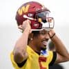 Bulked up Jayden Daniels looks to have put on weight coming off rookie season with the Commanders