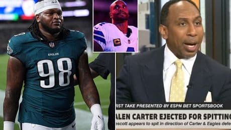 Furious Stephen A. Smith 'disgusted' by Jalen Carter and Dak Prescott spitting controversy in NFL opener