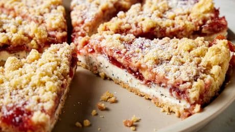 Tangy cherry preserves bring balance to this ancient ricotta tart