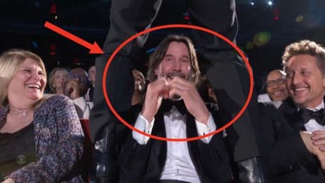 Keanu Reeves' Reaction To Jonathan Groff Caressing Him Has The Internet Screaming