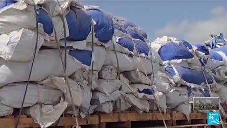The first humanitarian trucks allowed into Gaza after 3 months without aid