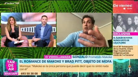 El novio de Makoke, indignado con &#039;TardeAR&#039; por una pregunta sobre la relación de la malagueña con Brad Pitt