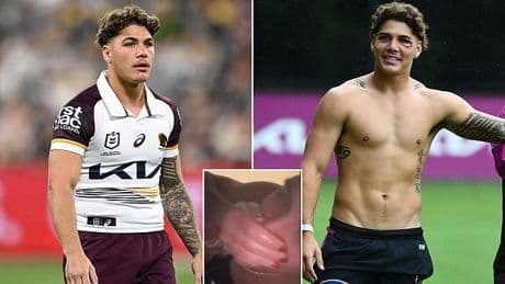 Footy superstar Reece Walsh makes fun of his shocking toilet water video as his club goes into crisis control