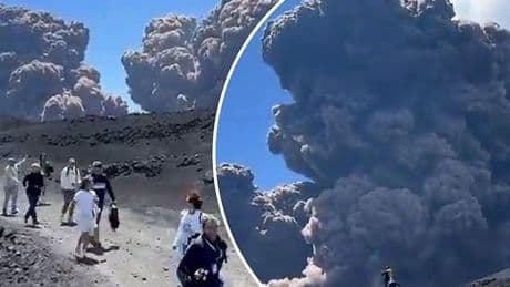 Toeristen rennen voor hun leven na plotselinge uitbarsting Etna