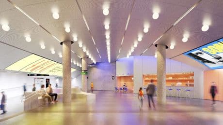 Barcelona da un nuevo paso para conectar el metro de Glòries con el interior del DHub: culmina el proyecto del futuro vestíbulo
