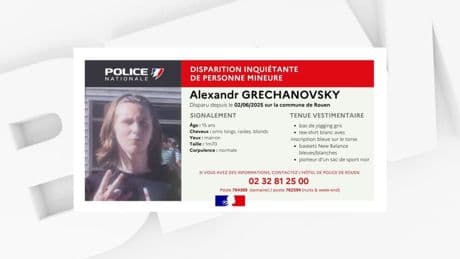Rouen: la police lance un appel à témoins après la disparition inquiétante d'un adolescent de 15 ans