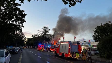 Berlin: Gartencenter brennt lichterloh – Feuerwehr im Einsatz