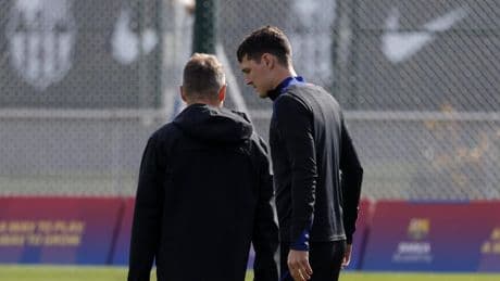 Christensen, en la Ciutat Esportiva con Flick