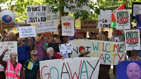 A very British protest demands JD Vance to cut short Cotswolds holiday over cake