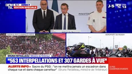 Sacre du PSG: pour Bruno Retailleau, ministre de l'Intérieur, la réponse à la violence "ne peut pas être uniquement policière"