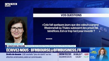 Culture Bourse : "Cela fait quelques jours que des valeurs comme Rheinmetall ou Thales subissent des prises de bénéfices. Est-ce trop tard pour investir ?", par Aude Kersulec - 24/04