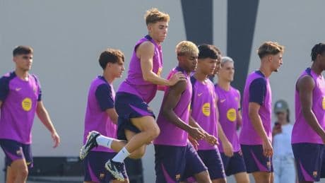 Fermín, uno más en la sesión del Barça