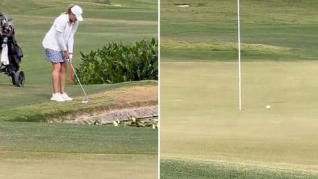 Golfer leaves playing partner and spectators absolutely speechless after scare