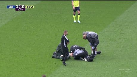 Leicester vs Southampton DELAYED as referee forced off on his DEBUT after undergoing treatment