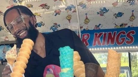 Famous ice cream seller pictured serving customers before being stabbed to death