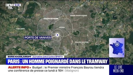 Paris: un homme a été agressé de plusieurs coups de couteau cette nuit dans le tramway à la Porte de Vanves