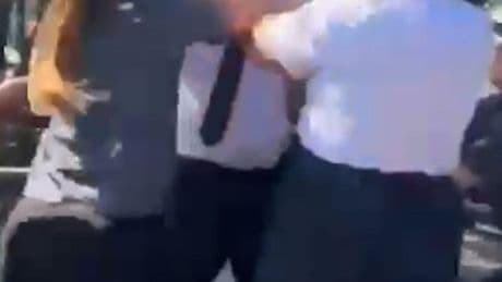 McDonald’s staff and customers slap each other to the ground in 12-person fight