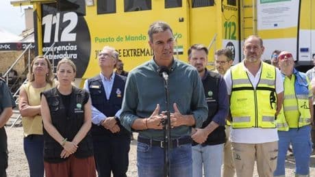 Pedro Sánchez anuncia que declarará zona catastrófica el área calcinada por el incendio de Jarilla