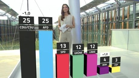 Aktuelle Umfrage: Union und AfD jeweils so stark wie SPD und Grüne zusammen