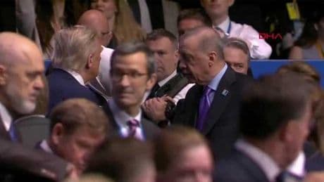 NATO Liderler Zirvesi... Cumhurbaşkanı Erdoğan ve ABD Başkanı Trump ayaküstü görüştü