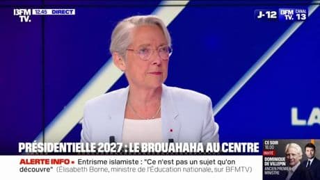 Potentielle candidature pour 2027? "Dans le principe, je ne vois pas pourquoi je l'exclurais", déclare Élisabeth Borne