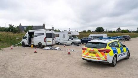 Caravan explodes at Moray car park as man rushed to hospital