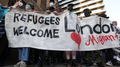 Two arrested during demonstrations outside Canary Wharf hotel
