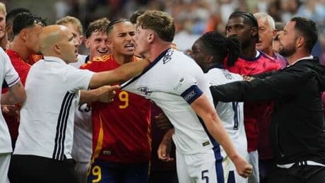 How Newcastle star was at centre of huge brawl in fiery England vs Spain U21 clash