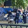 Welcome to London... Bailiffs tearing down a migrant 'shanty town', a fatal stabbing in Knightsbridge, and the rich fleeing. Another week in our tried, tarnished and dangerous capital